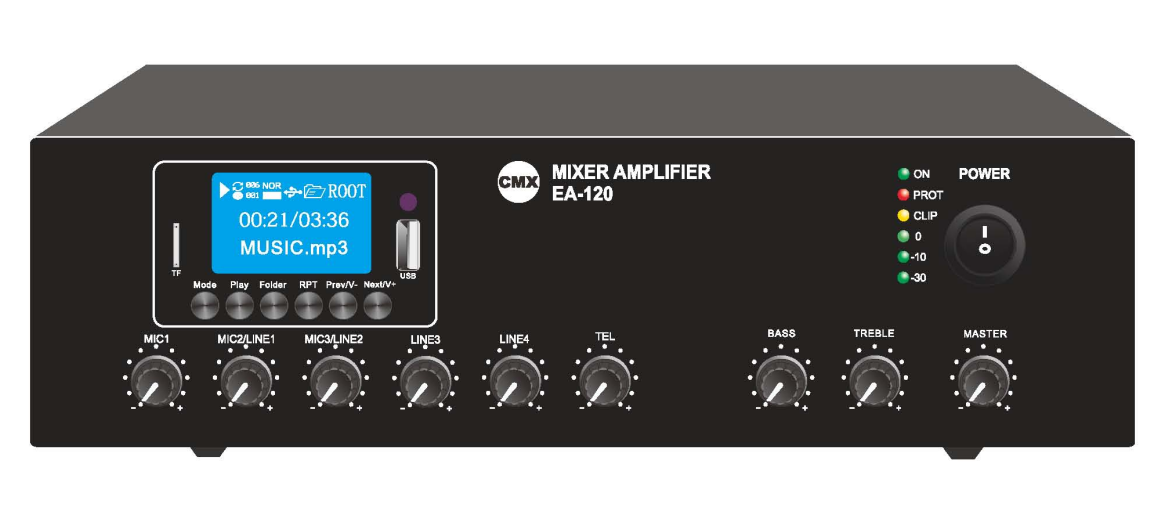Mixer Amplifier with USB/SD & DAB+ FM & Blue Tooth, EA-30D EA-60D EA-120D