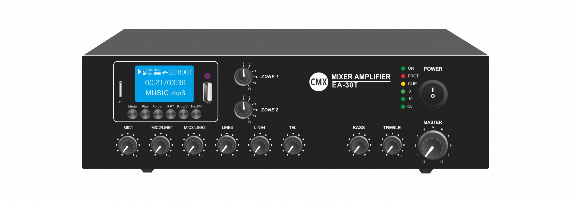 2 Zone Mixer Amplifier with USB/SD/FM/Blue Tooth EA-30T/EA-60T/EA-120T