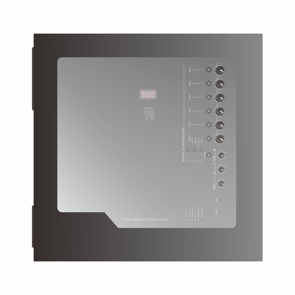 6 Zone Wall Mounted Voice Evacuation System Router PAVA-6500RT