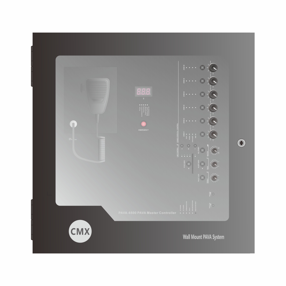 6 Zone Wall Mounted Voice Evacuation System Controller PAVA-6500